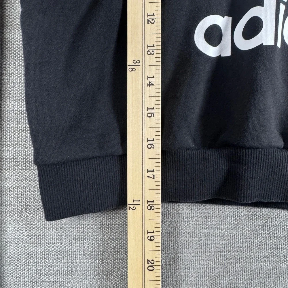 Adidas Originals Trefoil Cropped Hoodie Black White Women's Medium - Picture 5 of 11